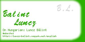 balint luncz business card